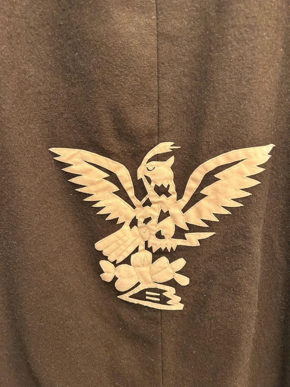 Rare Vintage 50s Mexican Folk Art Thunderbird Eagle MidiSkirt Wool Mid-Century S - Picture 3 of 10